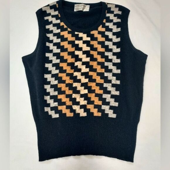 Vintage Jaeger Lambswool Patterned Sweater Vest M - Picture 1 of 10